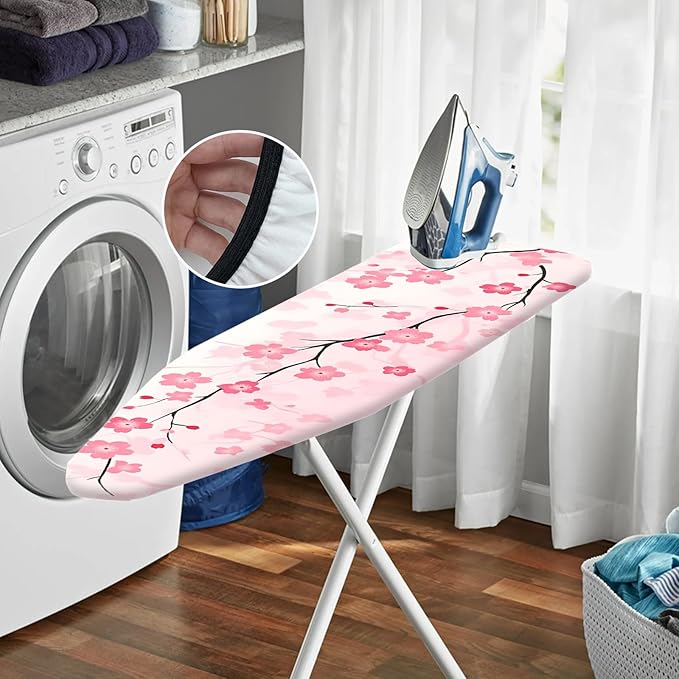 Nuxovilar Pink Cherry Blossom Pattern Ironing Board Cover, 15 * 54inch