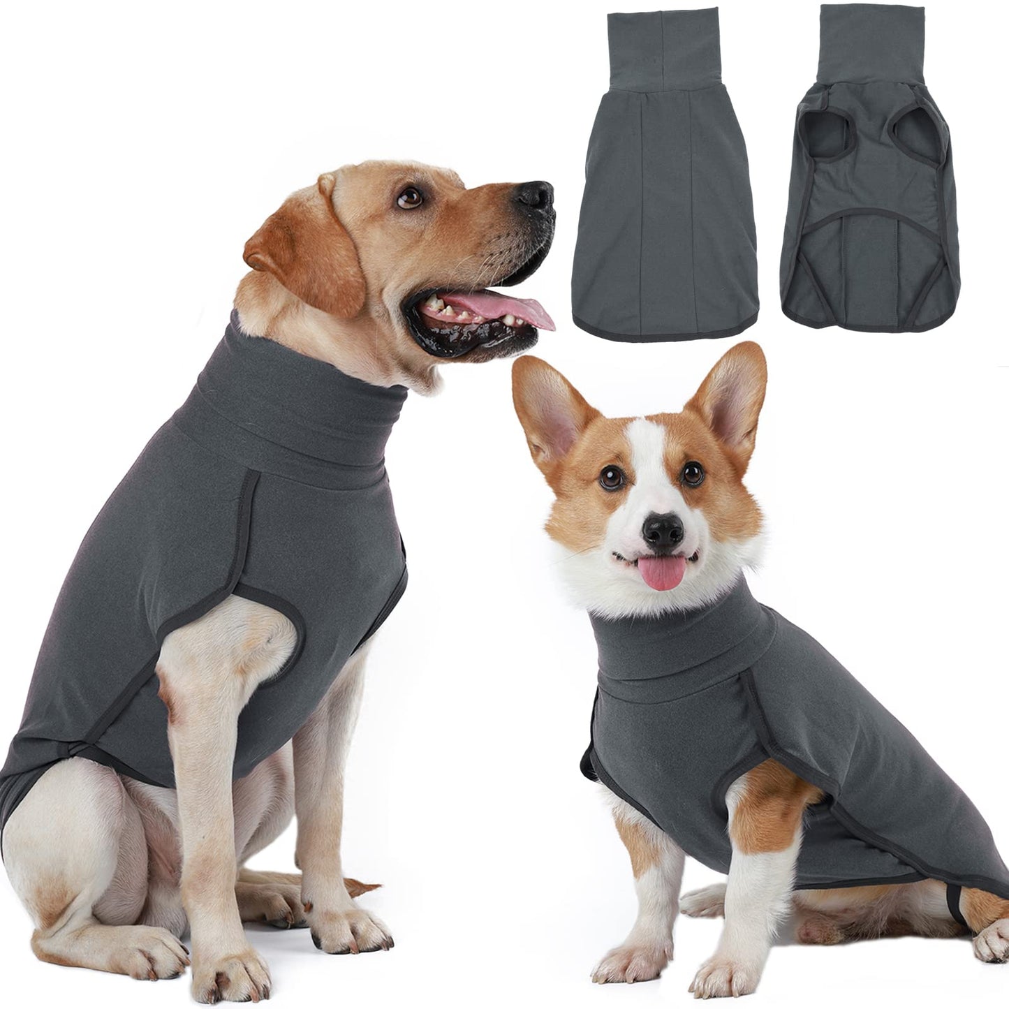 Hjyokuso Dog Jumper Fleece Vest Sweater, Warm & Lightweight Pullover Pajama Coat, Autumn Winter Cold Weather Puppy Clothes Jacket for Small Medium Large Dogs (Black 3XL)