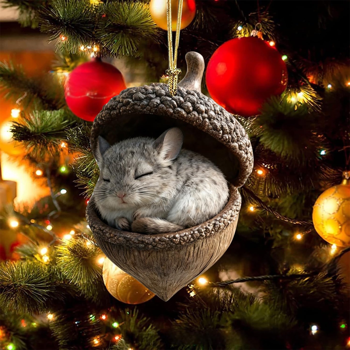 Christmas Tree Decoration,8Pcs Cute Animals Christmas Tree Acrylic Pendant, Fun Pinecone Xmas Hat Xmas Tree Accessories Christmas Pendants Hanging, Cat Hedgehog Penguin Christmas Ornament
