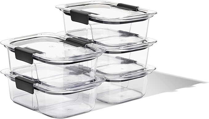 Rubbermaid Brilliance Meal Prep Containers, 2-Compartment Food Storage