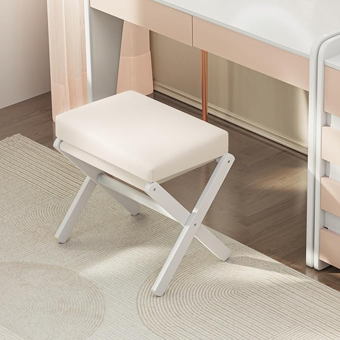 BAMBOOHOMIE Foldable Foot Stool Ottoman, Modern Foot Rest