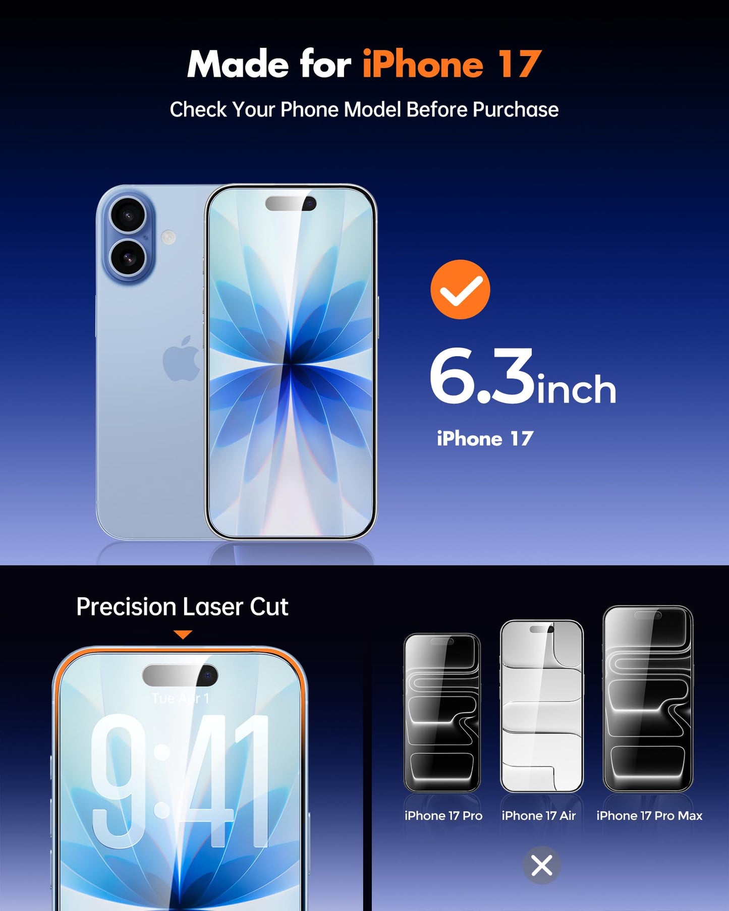 UNBREAKcable Privacy Screen Protector for iPhone 14/ iPhone 13/13 Pro, Tempered Glass [True 28°Anti Spy] [9H Hardness] [Case Friendly] Private Protector for iPhone 6.1" - 2 Pack