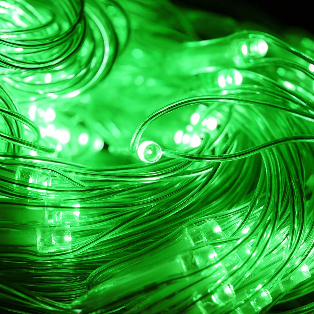 Vicila LED Net Lights Mesh Lights Green St. Patrick's Day Decor, 240LED Timer Tree Warp Fairy Lights Outdoor Hanging String Light for Christmas, Garden, Walkway, Bushes Decor-9.8ft x 6.6ft(Green)