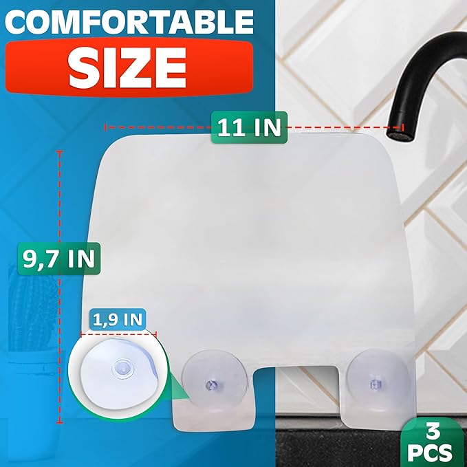 3 Pcs Sink Splash Guard Suction Cup