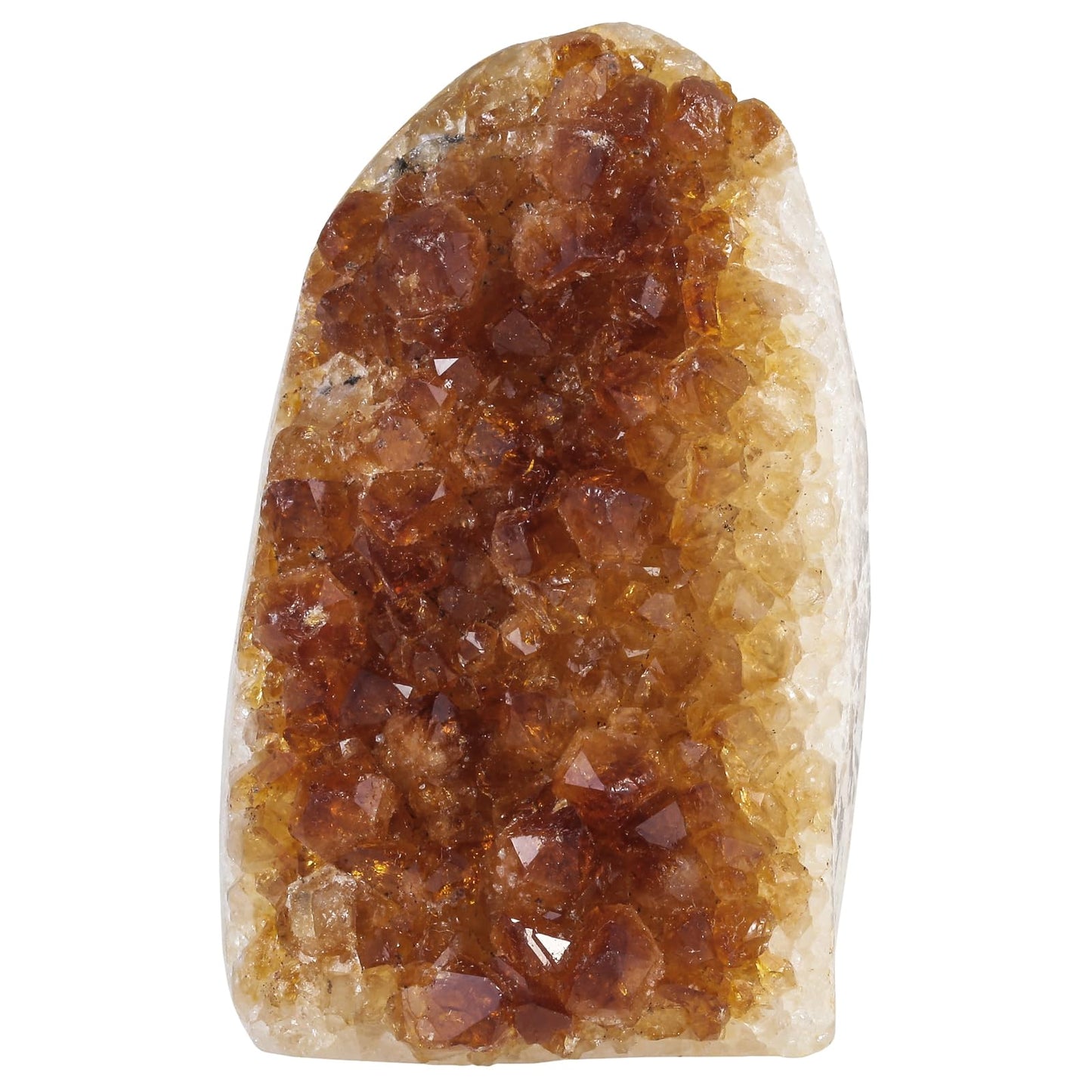 Nupuyai 301-400g Natural Citrine Crystal Geode Cluster Upright Irregular Stone Decor Mineral Specimen for Home Office Relax