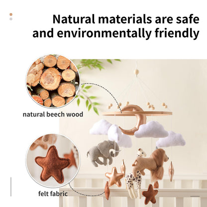 Mamimami Home Baby Bed Mobile Wind Chime Felt Animals Handmade 3D Bell Newborn Crib Cot Hanging Bed Bell Decoration Boy Girl