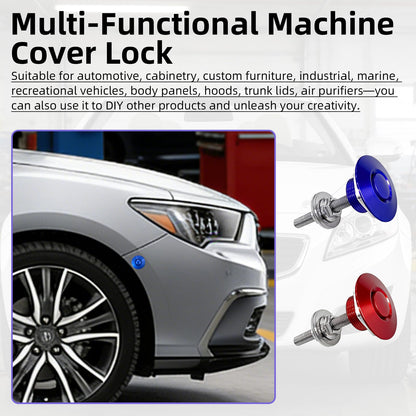 6Pack Quick Release Latch Universal 1.25in Diameter Aluminum Alloy Car Hood Pins Lock Clip Kit for Bumper Hood License Plate (Pack of 6pcs, Red, Silvery, Blue)