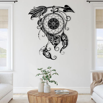 Metal Wall Art Dream Catcher Decor, Dream Catcher Wall Decor Large, Boho Wall Decor, Boho Dream Catcher, Dream Catcher Design, Metal Wall Decor, Interior Decor (White, 18.5"x22"/47x55cm)