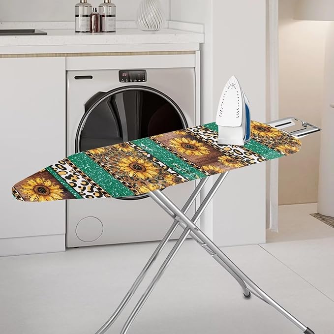 Sunflower Ironing Board Cover, Full Size Scorch Resistant Padding, Elastic Edge