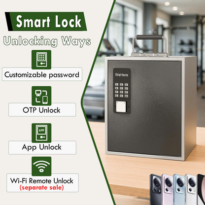 DiDHere 36 Slots Cell Phone Locker with Smart Lock, Portable Phone Storage Locker Box for Classroom School,Storage Phone