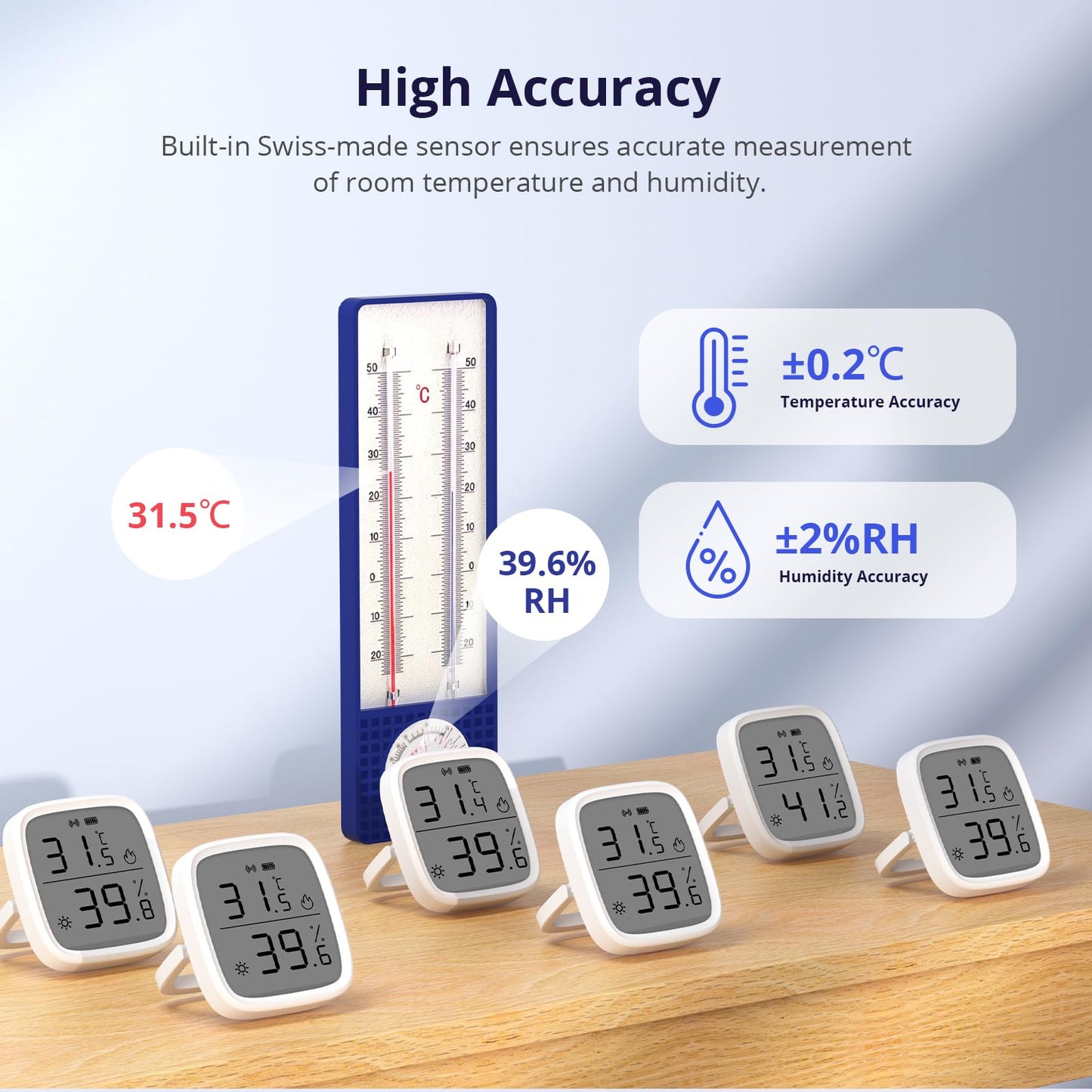 2 Pack SONOFF SNZB-02D Zigbee LCD Smart Temperature Humidity Sensor,for Remote Monitoring and Home Automation, Wireless Thermometer Hygrometer, Works with Alexa/Google Home, Battery Is Included