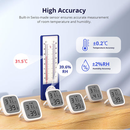 2 Pack SONOFF SNZB-02D Zigbee LCD Smart Temperature Humidity Sensor,for Remote Monitoring and Home Automation, Wireless Thermometer Hygrometer, Works with Alexa/Google Home, Battery Is Included