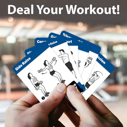 QUICKFIT Dumbbell Exercise Cards - Fitness Playing Cards with Over 50 Dumbbell Workouts - 2.5" x 3.5" (Standard Playing Card Size)