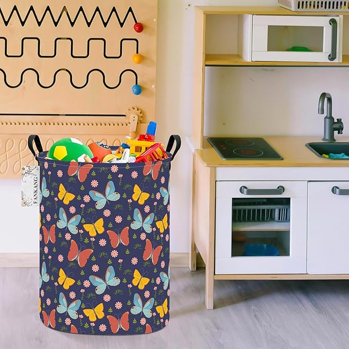 FANKANG Storage Basket, Nursery Hamper Canvas Laundry Basket Foldable