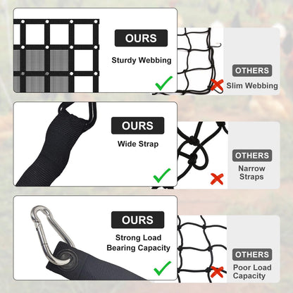 Ganggend 96” x 81“ Heavy Duty Cargo Net with Mesh, Truck Bed Net with J Hooks Accessories, 1500lbs Load Bearing Capacity, Truck Bed Cargo Net Organizer for Pickup Trucks (8' x 6.7')