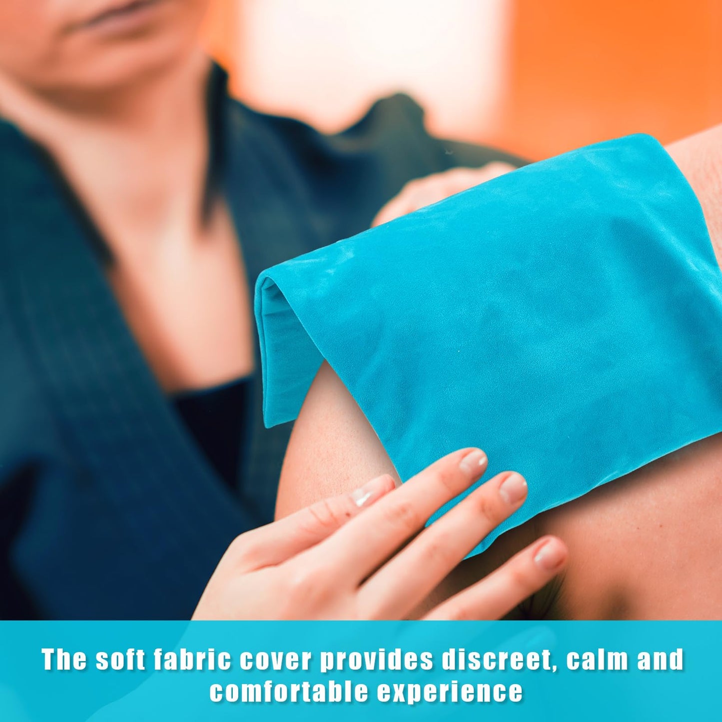 Paterr 5 Pcs Soft Flannel Cold Pack Sleeves Reusable Washable Fabric Cover for Protective Hot Ice Cover, Cold Pack Not Included, Blue(6"x9")