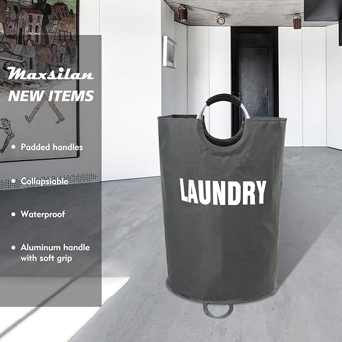 160L XX-Large Laundry Basket, Freestanding Tall Clothes Hamper, Collapsible