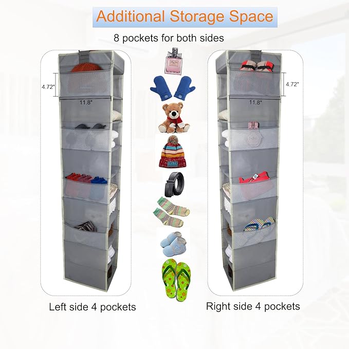 2 Pack Large-Sized Hanging Shoe Organizer 10-Shelf, Sturdy Hanging Closet