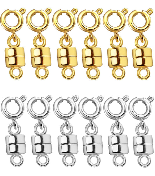 Dailyacc Magnetic Necklace Clasps and Closures - Safety 14 K Gold and Silver Jewelry Converters for Bracelets Chain Extender