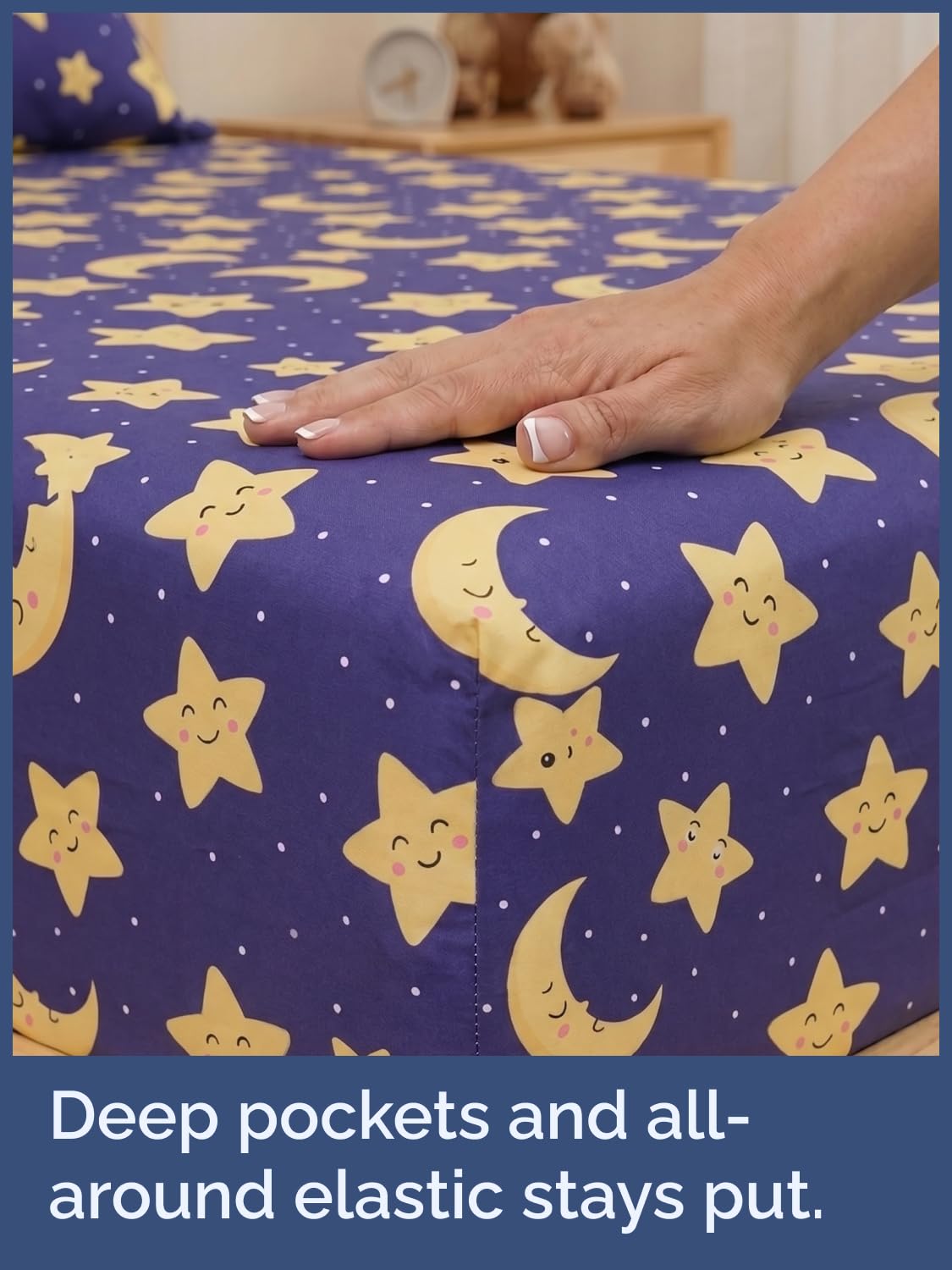 CGK Unlimited Kids Twinkle Stars Twin 3 Piece Sheet Set - Boys, Girls, Teens, Toddler - Easy Fit Deep Pockets - Soft, Cooling & Breathable Sheets - Cute, Cozy, Fade & Wrinkle Free - Machine Washable