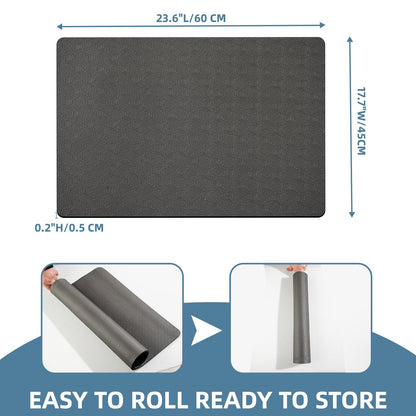 Non-Slip Workout Mat for Under Desk Ellipticals,Thicker & Quieter,23.6x17.7x0.2",Suitable for Ellipse Leg Exerciser, Foot & Leg Pedal Exerciser for Seniors Fitness, Floor Protection,Enhanced Stability
