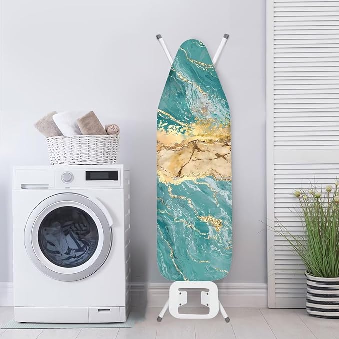 GLENLCWE Teal Marble Ironing Board Cover Modern Iron Board Cover Ironing
