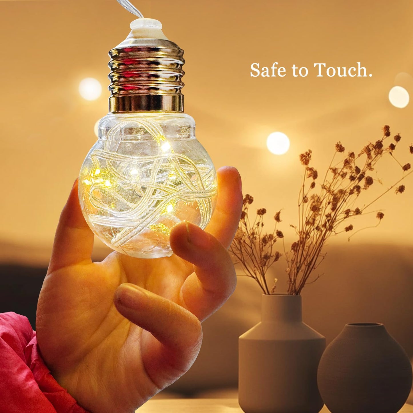 Patioman Wishing Ball Curtain Lights LED Window Hanging Lights with Remote, USB Powered Twinkle Globe Fairy String Lights for Wedding Party Bedroom Christmas Indoor Outdoor Decoration (Warm White)