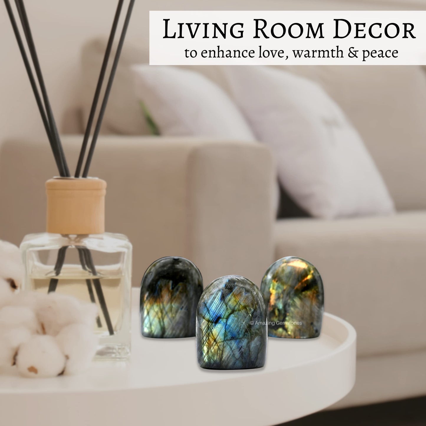 Amazing Gemstone Large Labradorite Crystal Standing Palm Stone - Labradorite Palm Stones and Crystals, A++ Grade Gemstones and Crystals - Healing Crystals and Healing Stones Office Home Decor Gifts
