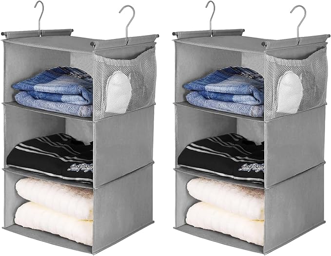 MAX Houser 3 Tier Shelf Hanging Closet Organizer, Closet Hanging Shelf