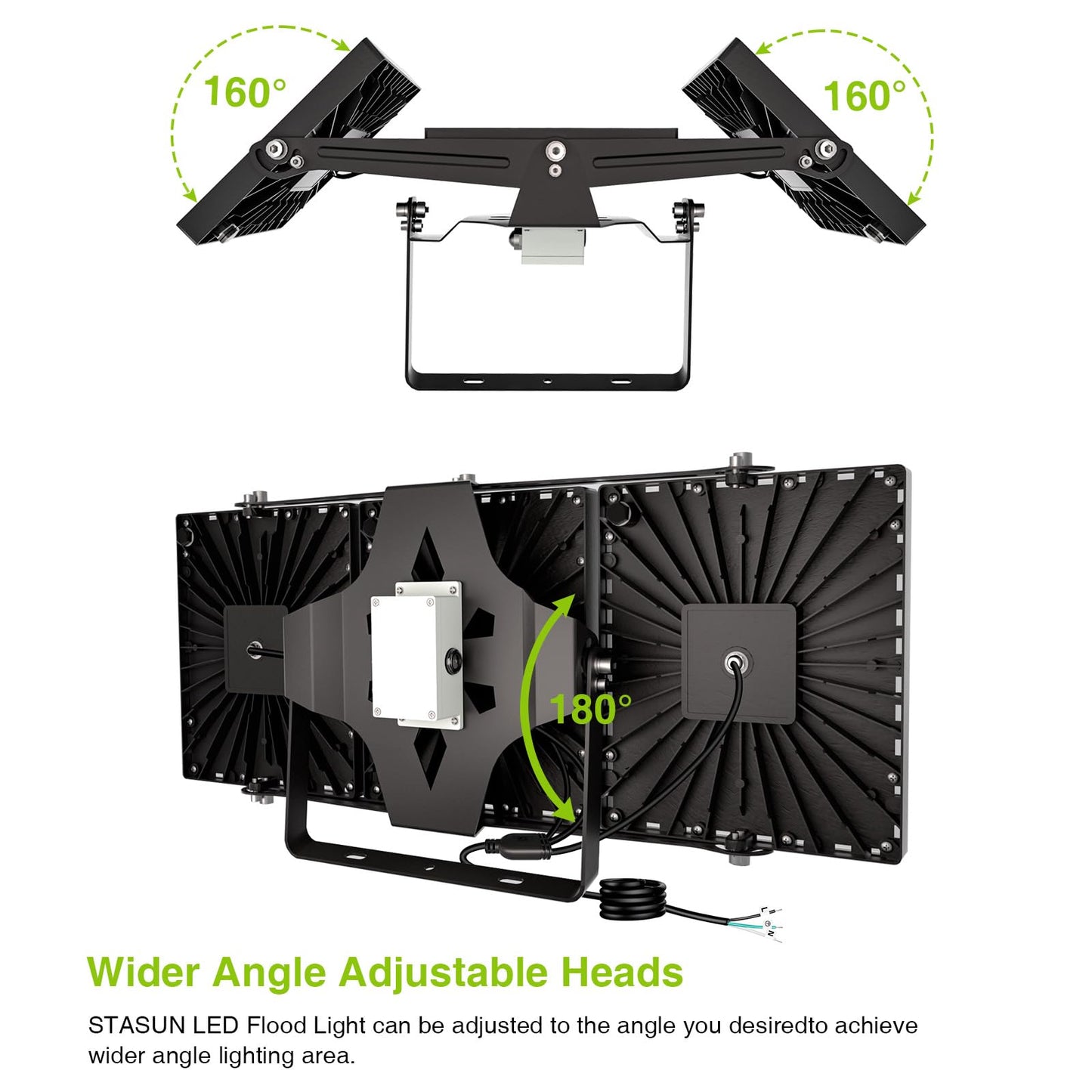 STASUN Flying Series Max - 600W 60,000ml Dusk to Dawn LED Flood Light, 6000K Super Bright Outdoor Lighting, IP66 Waterproof, Wide Angle, Stadium Light for Arena Court Parking Lot