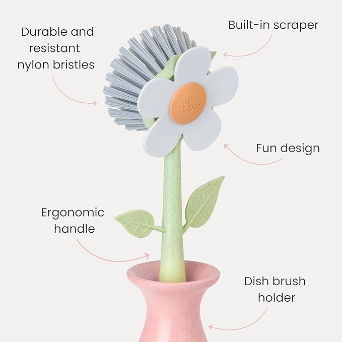 Vigar Florganic Daisy-Shaped Dish Brush
