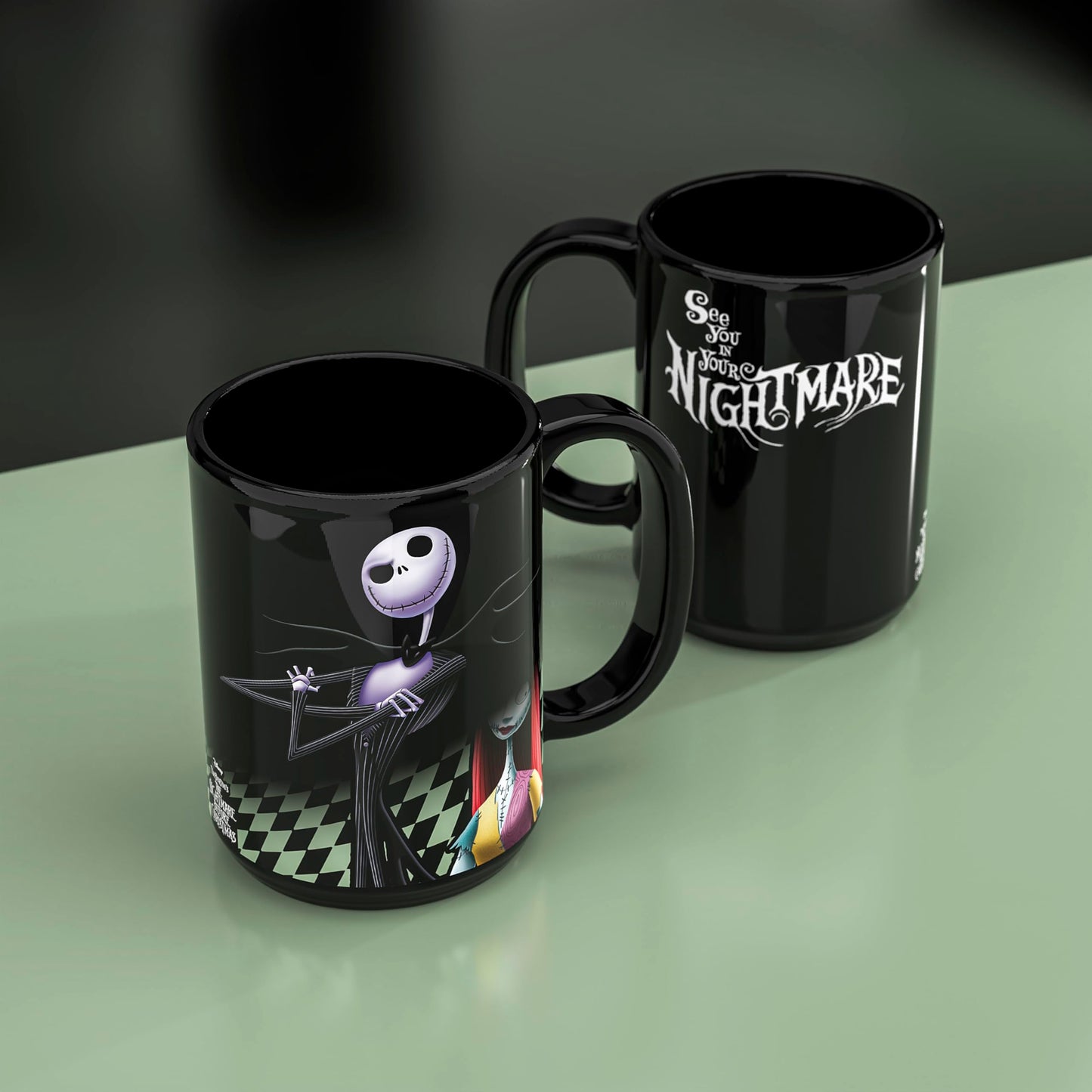 Zak Designs Disney Tim Burton The Nightmare Before Christmas Unique Color Change Ceramic Coffee Mug for Hot Drinks, Collectible Keepsake (15 oz, Jack Skellington)