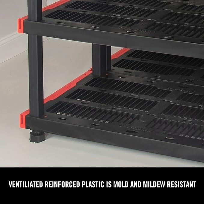 CX Craftsman 4-Tier Highly Durable Storage Rack, 4 Shleves That Support up to 200lbs/shelf, Organization and Storage, Weather-Resistant Design, Easy Assembly, American Made (55H x 40W x 24D)