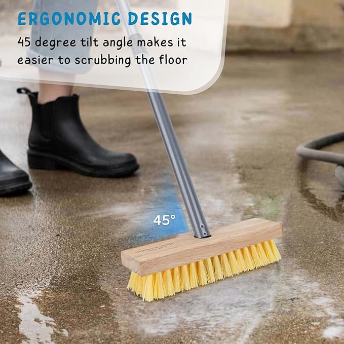 Floor Scrubber Brush with Long Handle