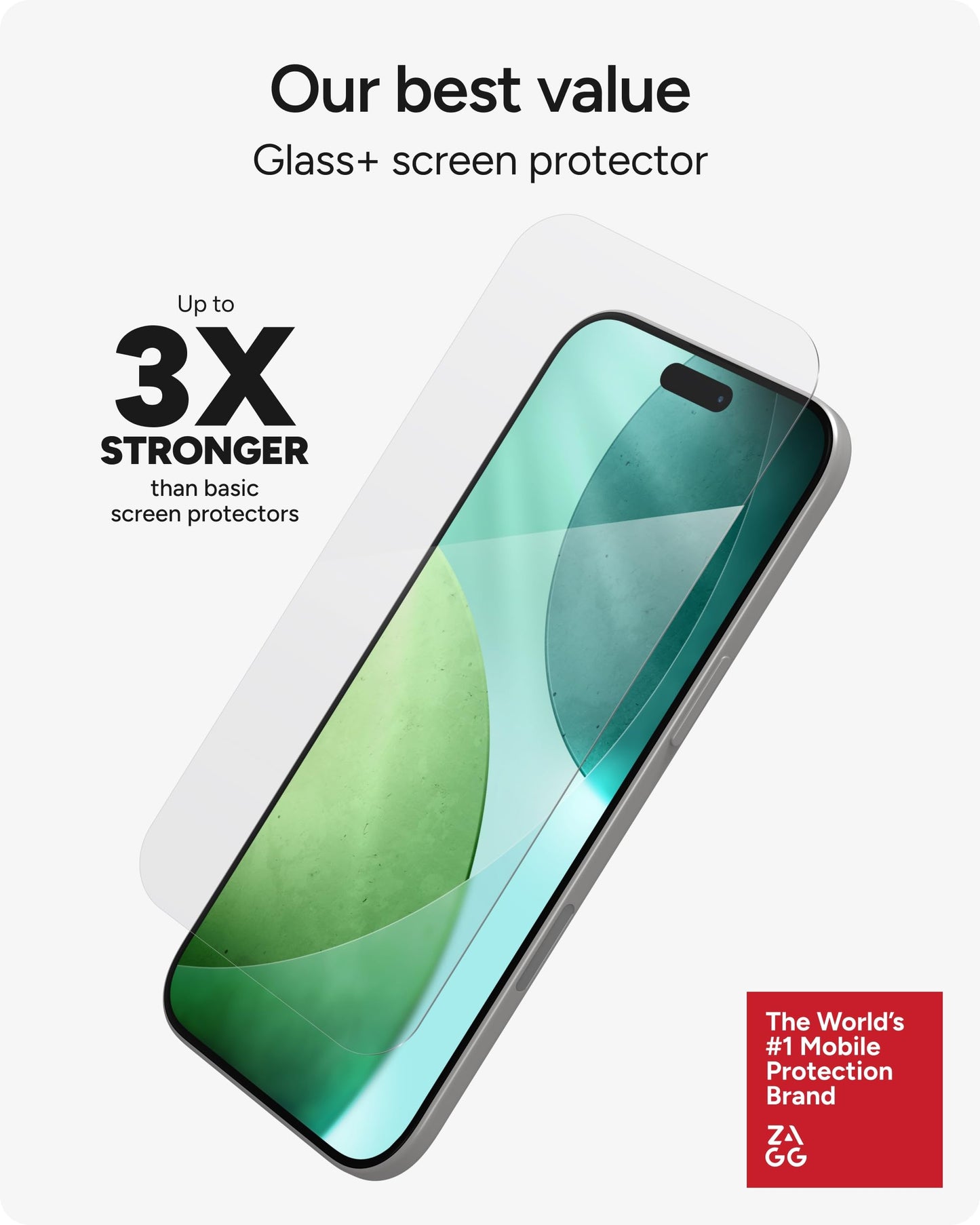 ZAGG Glass+ Screen Protector for iPhone 16e/ 14/13/ 13 Pro - 3X Shatter Protection, High Scratch Resistance, Oil-Resistant, Reinforced Edges, InvisibleShield, Easy Install
