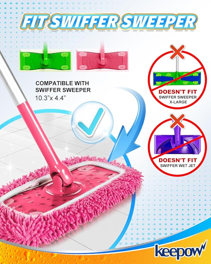 Keepow 8 Pack Reusable Mop Pads Compatible
