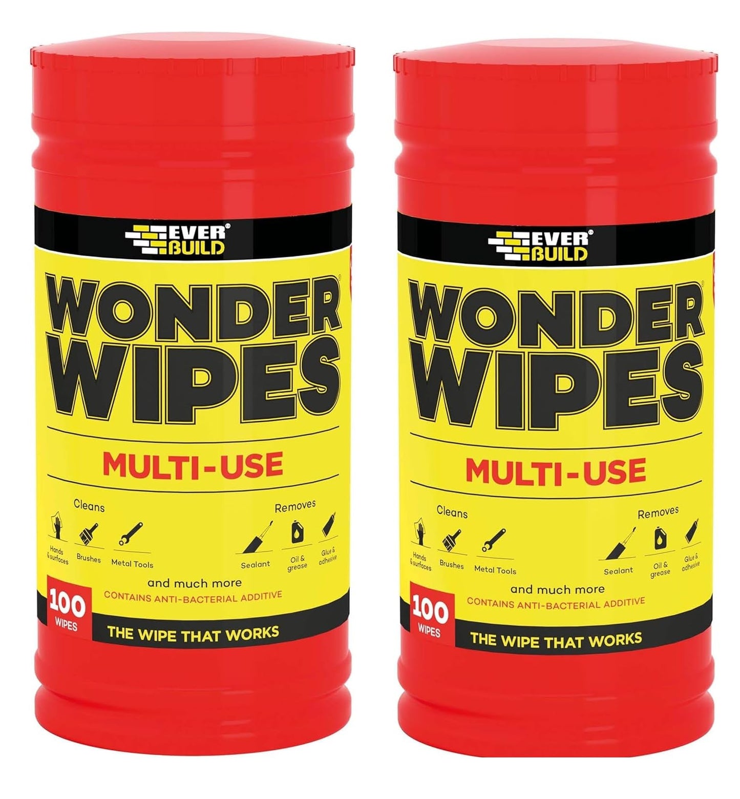 2 x Everbuild Multi-Use Wonder Wipes Trade Tub Cleans just About Anything from Hands