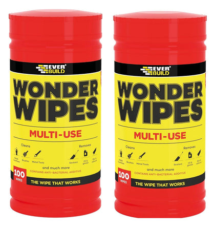 2 x Everbuild Multi-Use Wonder Wipes Trade Tub Cleans just About Anything from Hands