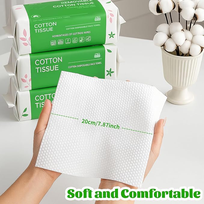 Disposable Face Towels 100 Count, Biodegradable Facial Towels