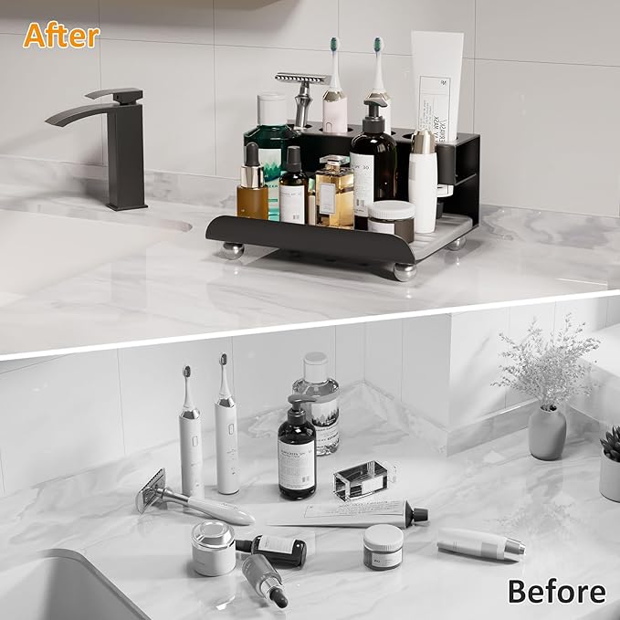 Quick Dry Electric Toothbrush Holder 4 Slots Metal Bathroom Counter Organizer
