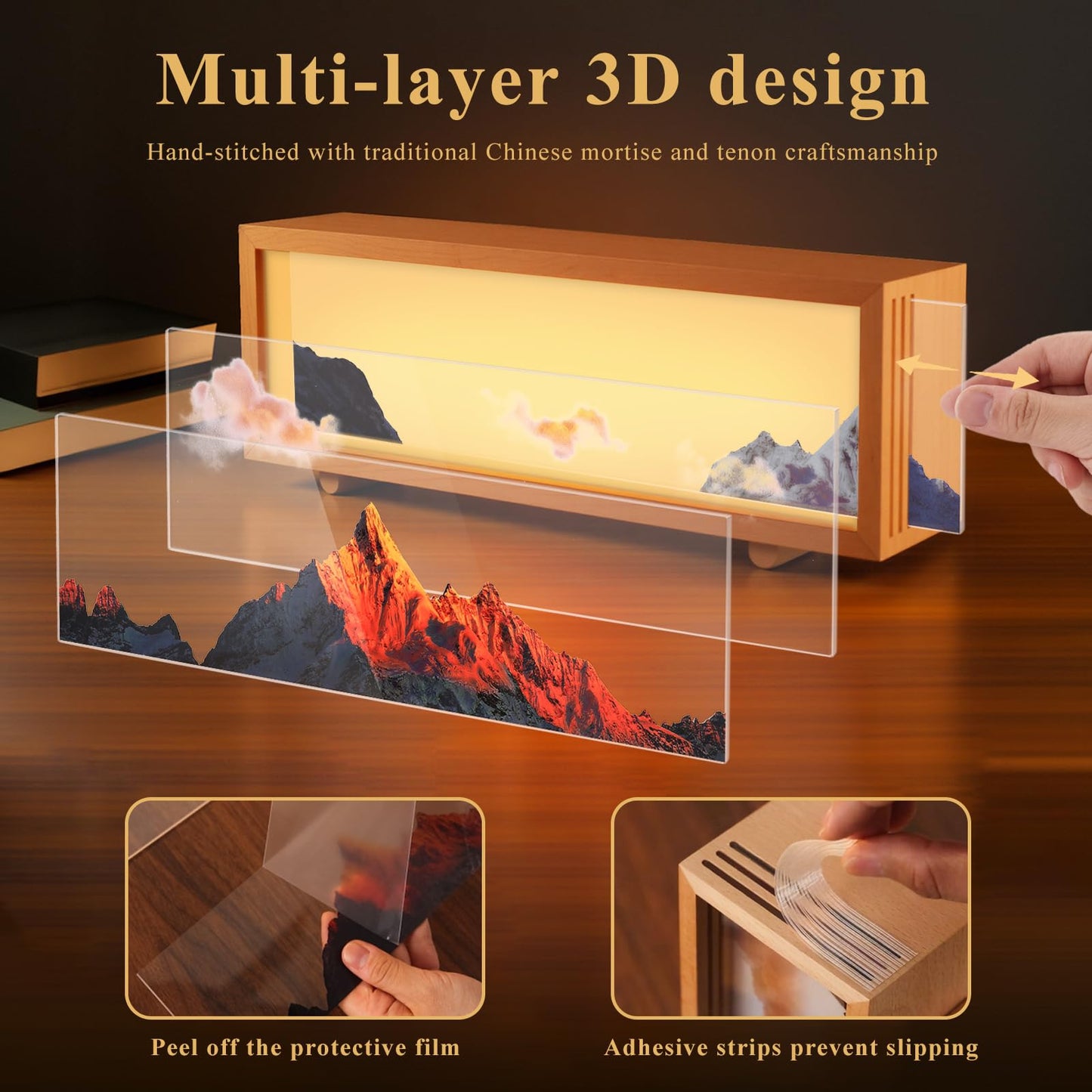 JOHOUSE Mountain Lamp- Unique Night Lamp for Bedroom, Unique Choice for Home Decor