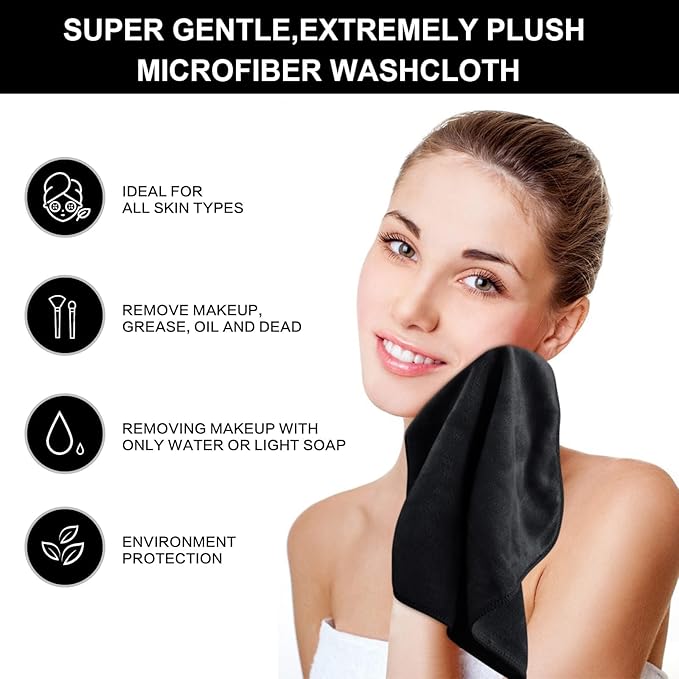 SINLAND Microfiber Facial Cloths Fast Drying Washcloth 12inch x 12inch