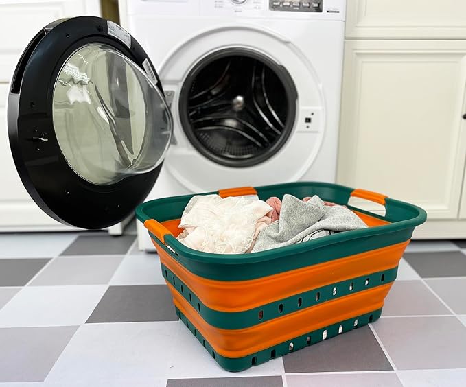 SAMMART 42L Collapsible Plastic Laundry Basket