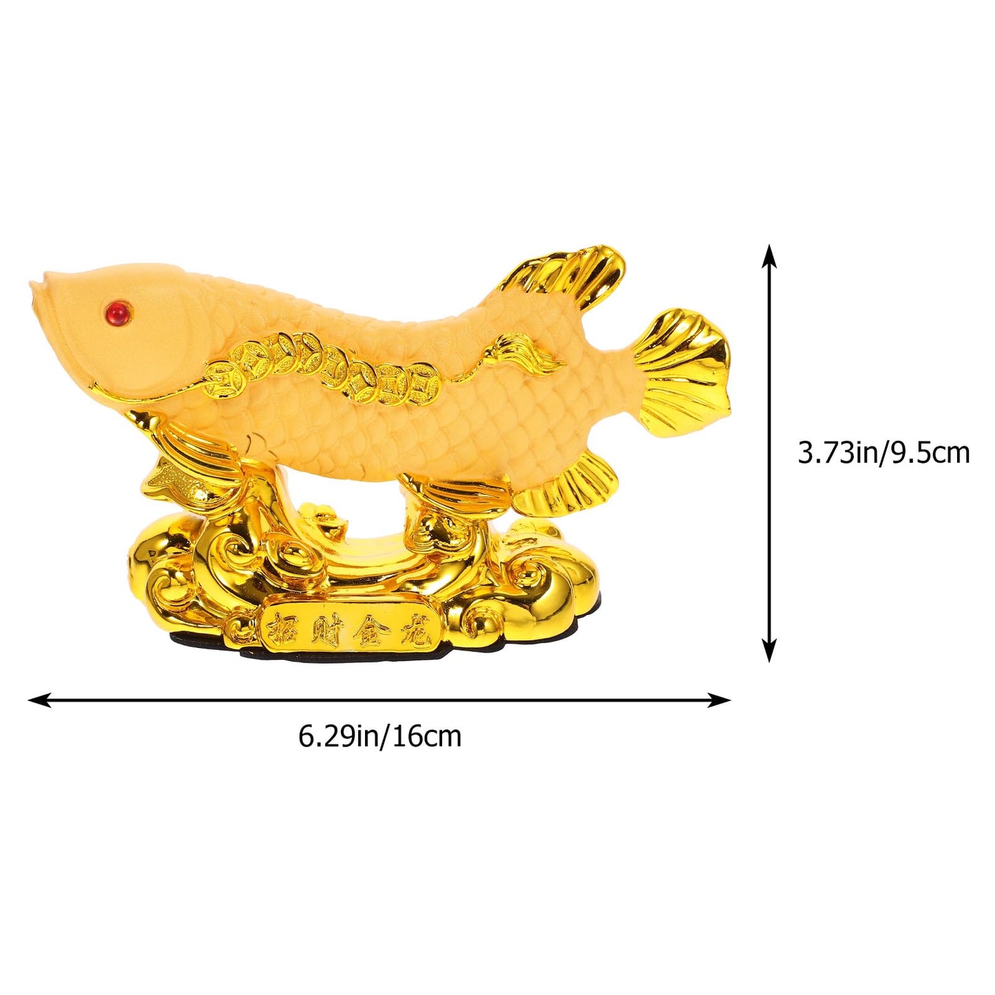 GANAZONO Feng Shui Wealth Arowana Fish Lucky Fish Statue Figurine Decoration