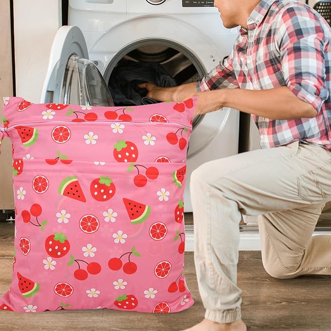 2pcs Travel Waterproof Laundry Bag, Cloth Diaper Wet Dry Bags