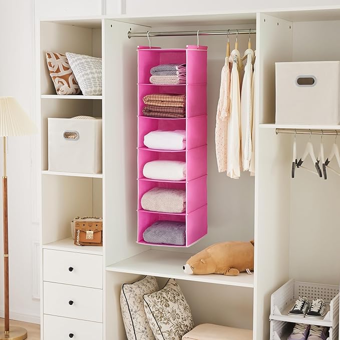 MAX Houser 6-Shelf Hanging Closet Organizer, Hanging Storage Shelves