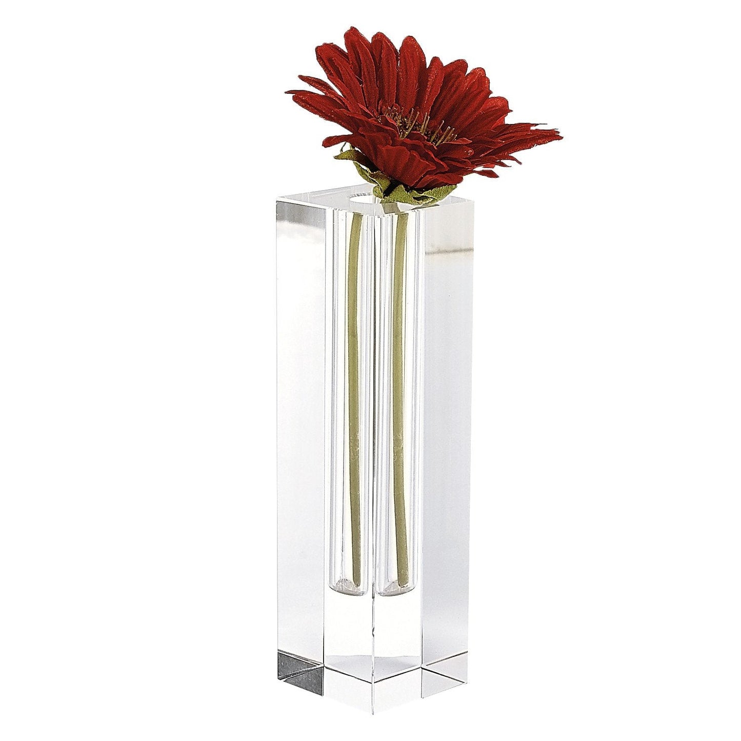 Badash Donovan Crystal Glass Bud Vase - 10" Tall Handcrafted Lead-Free Optical Crystal Glass Vase for Flower Buds & Unique Contemporary Home Decor Accent