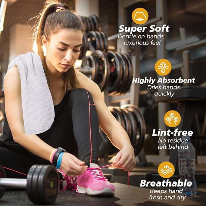HOMEXCEL 4 Pack Premium Waffle Gym Towels, Ultra Soft Cooling Towels Highly