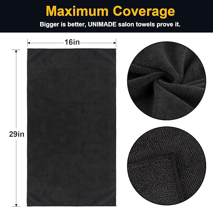 Salon Towels 24 Pack, Microfiber Barber Towels Bulk, Hair-Drying Cloth Super
