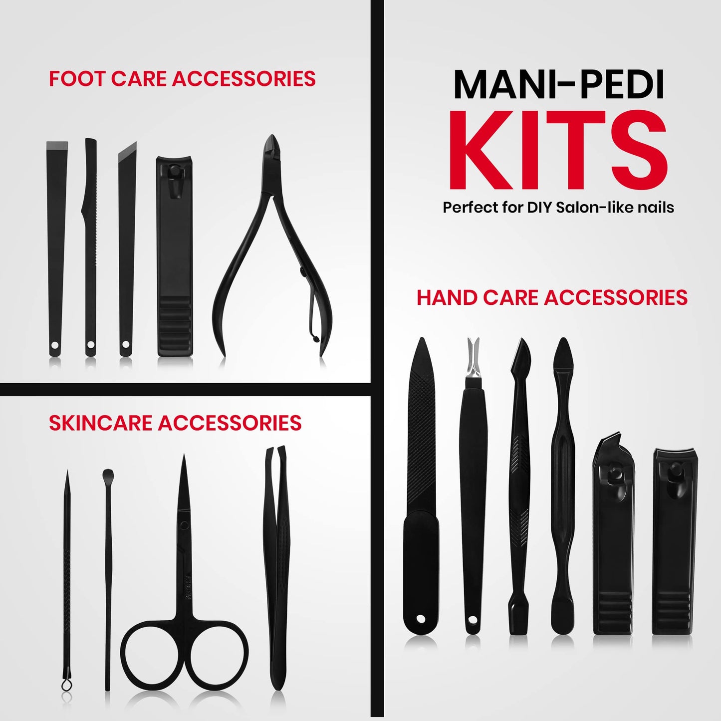 Utopia Care Nail Clippers Professional Nail Kit or Manicure Kit for Women and Men, Stocking Stuffers or Groomsmen Gifts 16Pcs Pedicure Set for Fingernail, Toenail Clippers with Travel Case